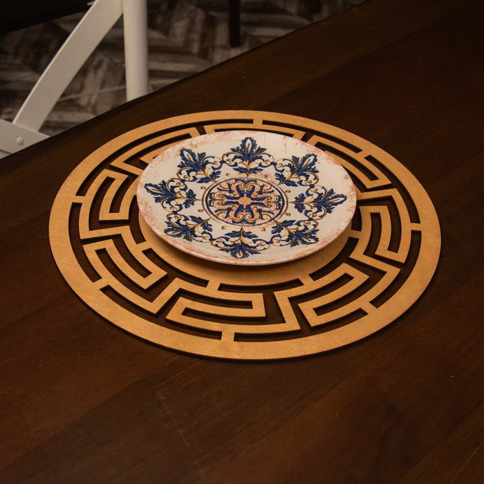 Hermia Labyrinth - Honey Juego de Salvamanteles de Madera (4 piezas)
